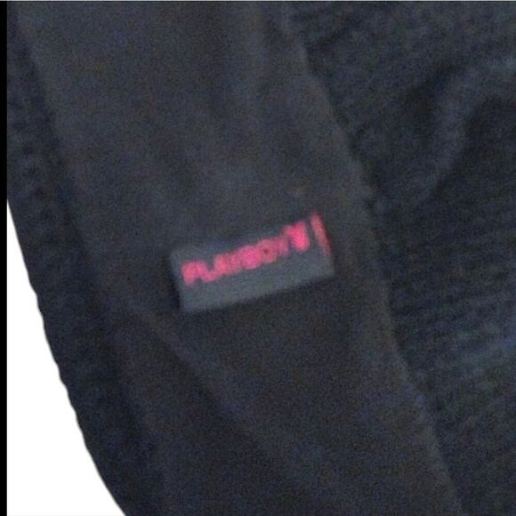 VTG Y2K PLAYBOY Bunny Black Knit Pink Embroidered Beanie Hat RARE - Picture 10 of 12